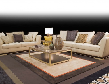 The Pitti sofa in leather upholstery, Formitalia