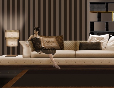 Four-seater sofa in fabric, Formitalia