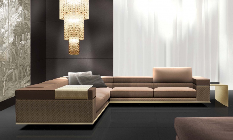 Corner sofa in fabric, Formitalia