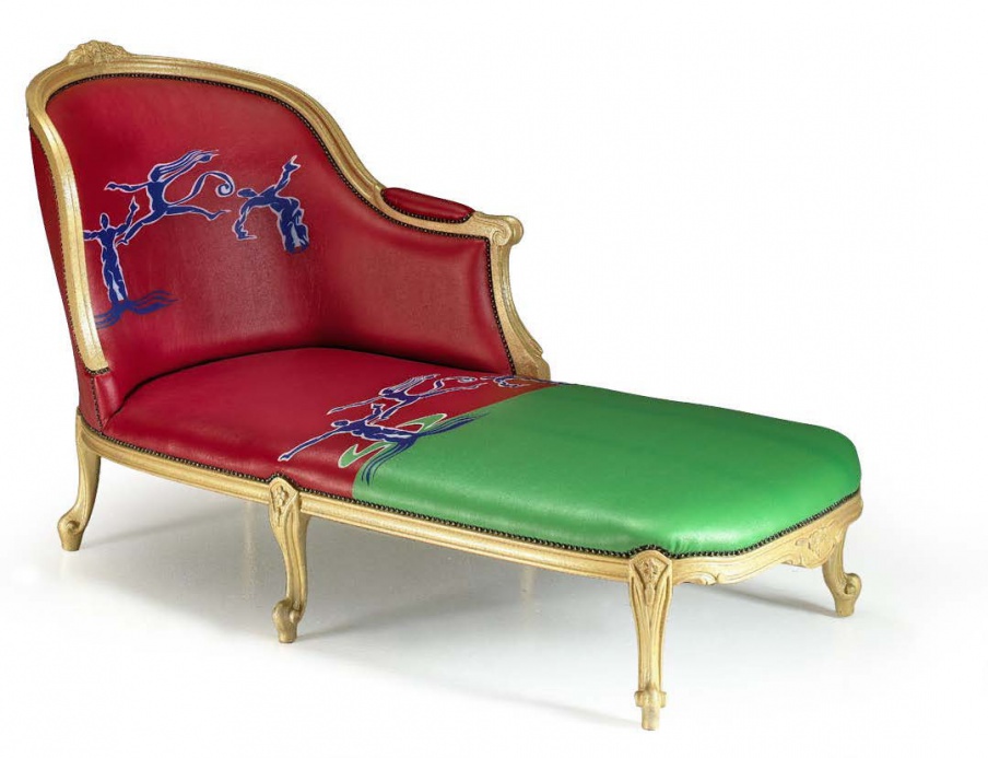 Scimmia couch in leather upholstery, Formitalia