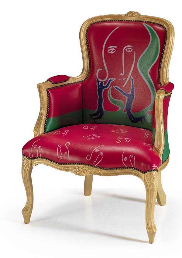 Chair Amarle e Venerarle leather upholstery, Formitalia