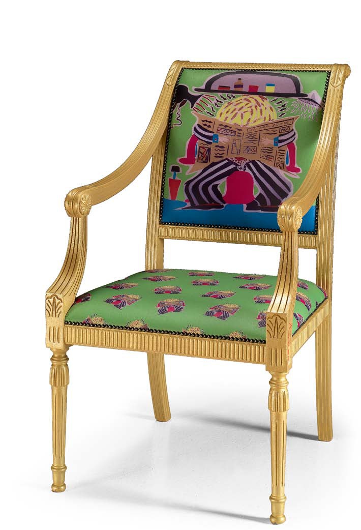 Chair with armrests O Manager in the leather upholstery, Formitalia