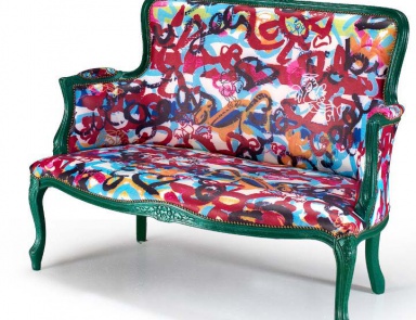 Sofa Angeli E Diavoli with a frame made of natural wood, Formitalia