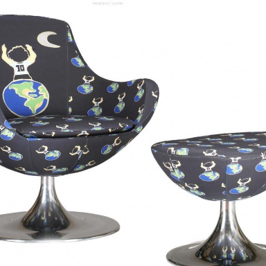 Armchair with pouf Diego