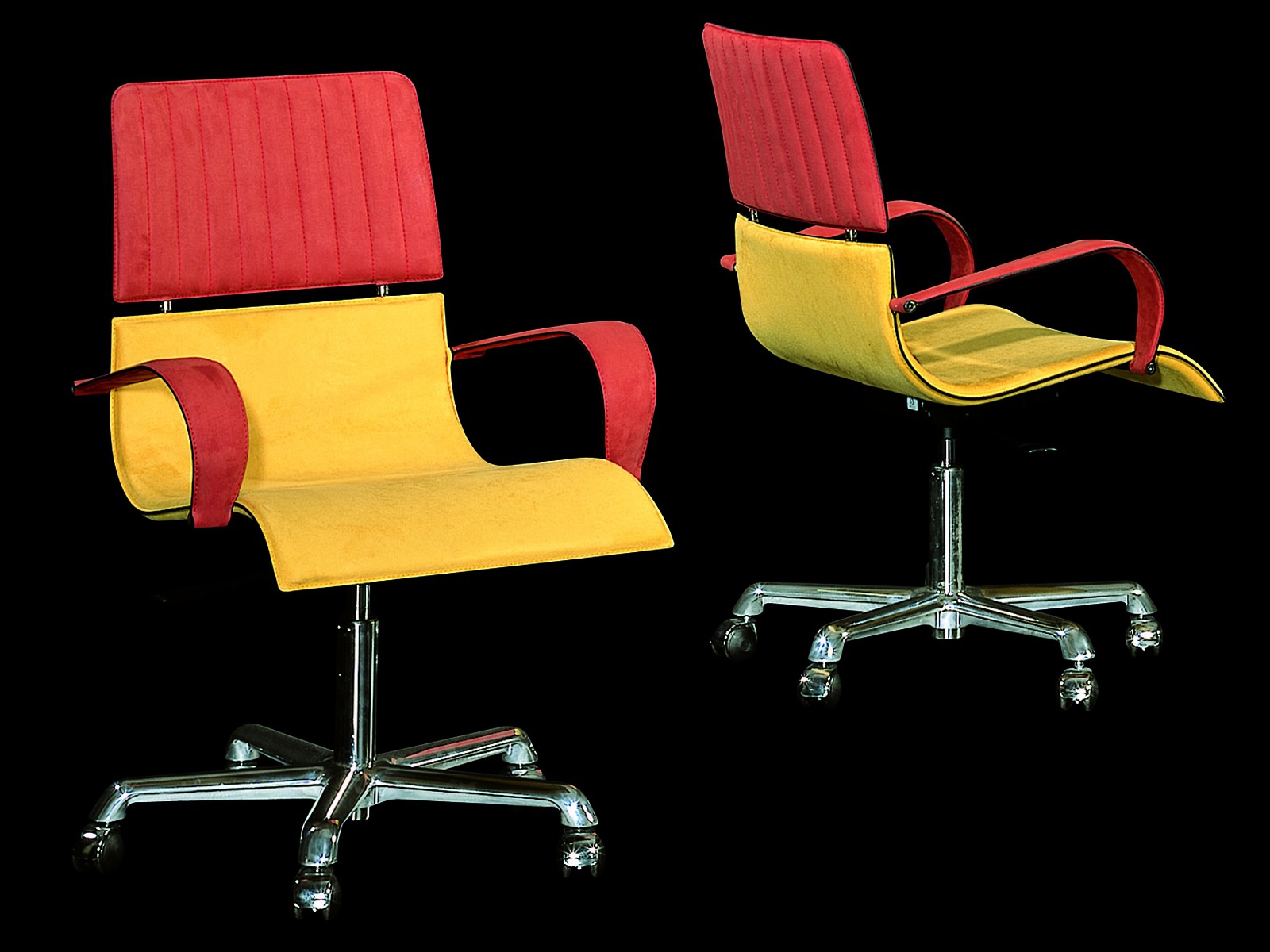 A chair on wheels, Herman ufficio with armrests, Il Loft Luxury furniture MR