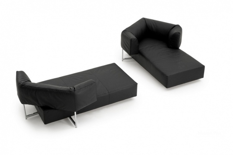 MODULAR CORNER SOFA UPHOLSTERED IN LEATHER OR FABRIC HFST, EDRA