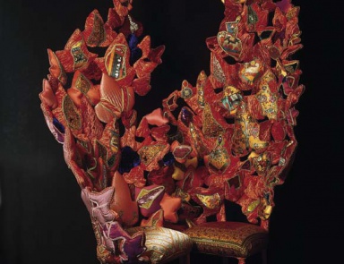 The Hermes chair in a velvet upholstery, Formitalia