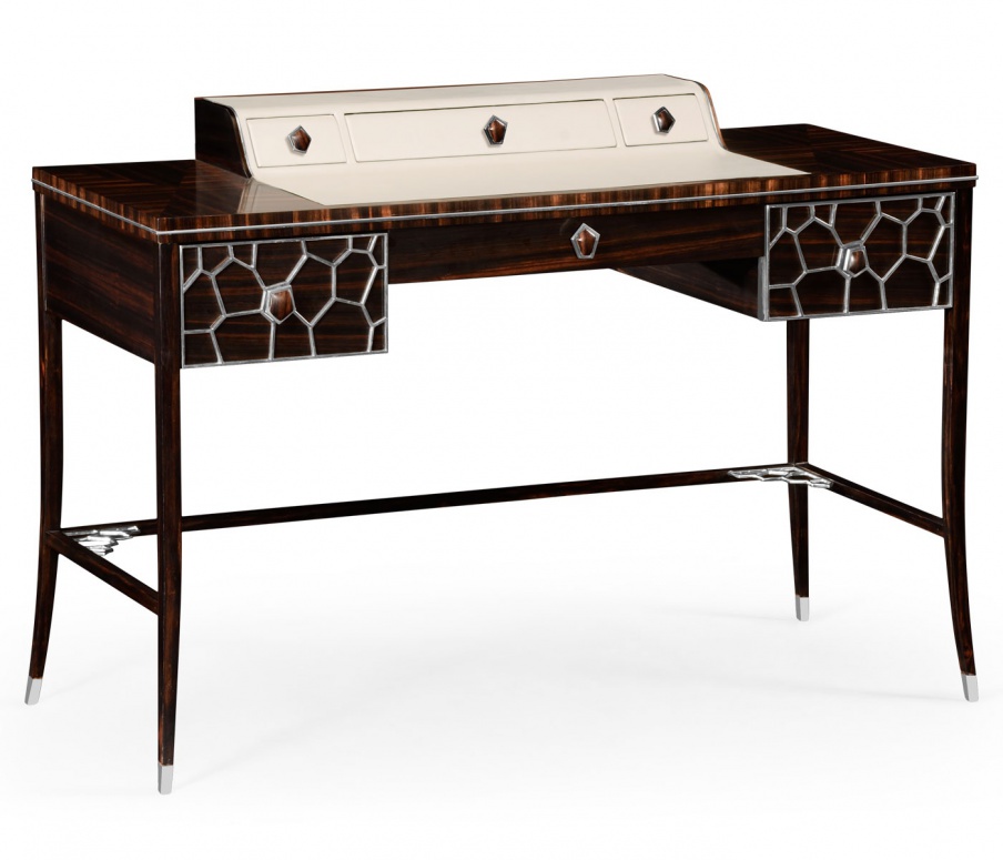 Dressing table with details of brass Soho white, Jonathan Charles