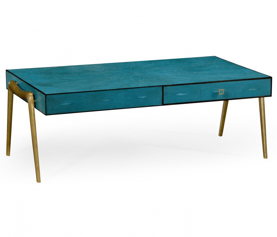 Coffee table finished with sharkskin Luxe, Jonathan Charles