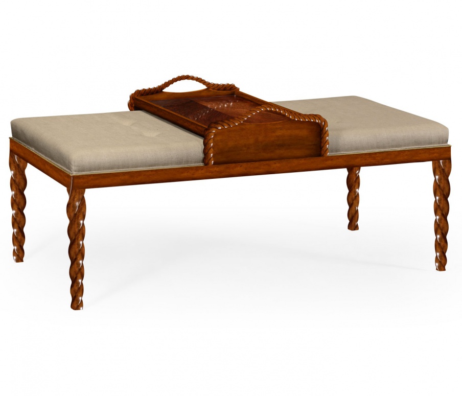 Poof table with leather or textile upholstery Twist, Jonathan Charles