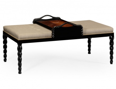 Pouf table on a frame of wood Twist, Jonathan Charles