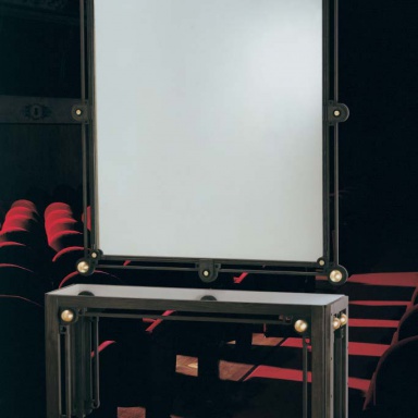 The console is natural wood with mirror Leonardo