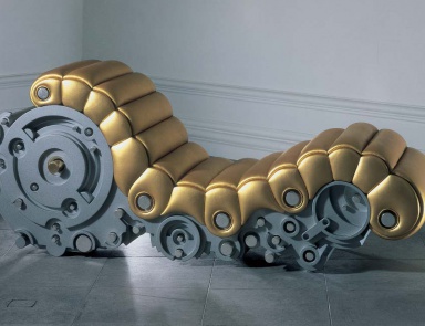 Meccanizzata chaise lounge in leather upholstery, Formitalia 