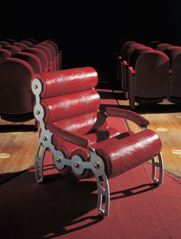 Bruco chair in leather upholstery, Formitalia 