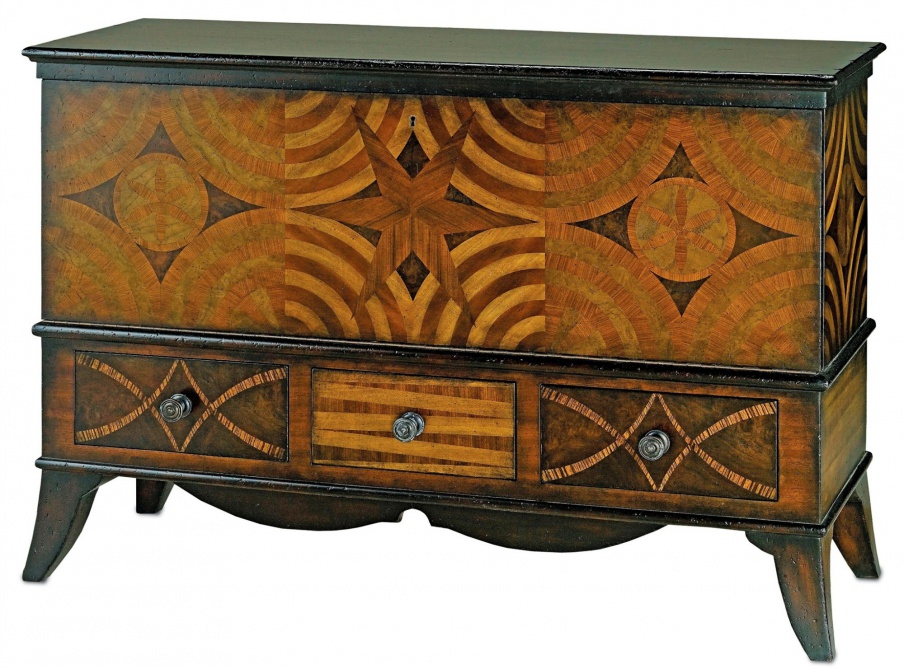 Cabinet with wooden mosaic Creslow, Currey & Company