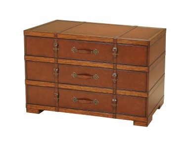 Dresser with vintage leather decor, Maitland-Smith