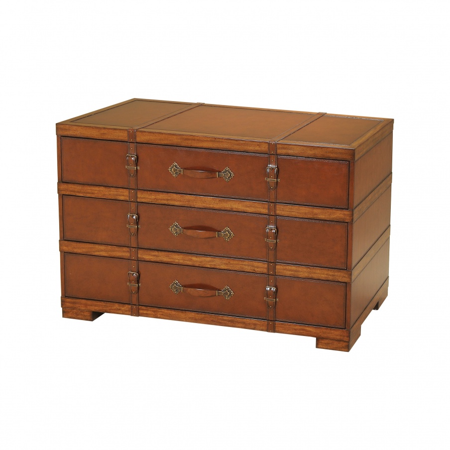 Dresser with vintage leather decor, Maitland-Smith