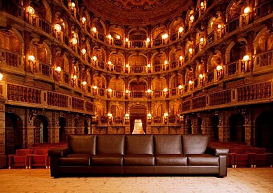 Modular sofa upholstered in leather Karisma, Mascheroni