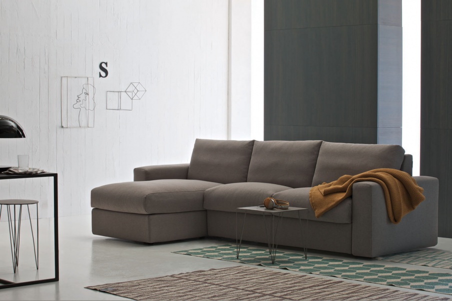 Corner sofa with a wooden frame Togo, Alberta Salotti