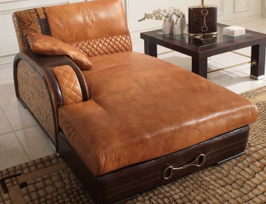 Daybed in leather upholstery Ascot One 911, Formitalia