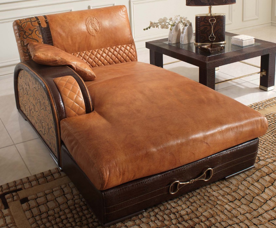 Daybed in leather upholstery Ascot One 911, Formitalia