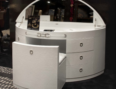 Dressing table in leather upholstery Wave, Formitalia