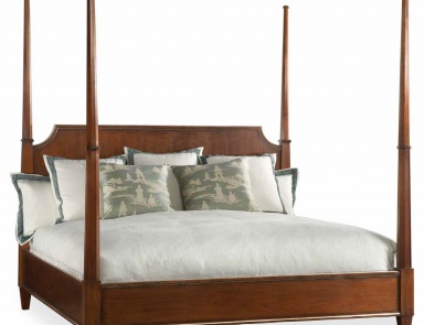 The double King Poster bed, Hickory White