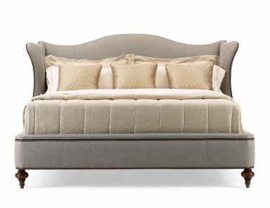 Double bed King Upholstered Bed Hickory White