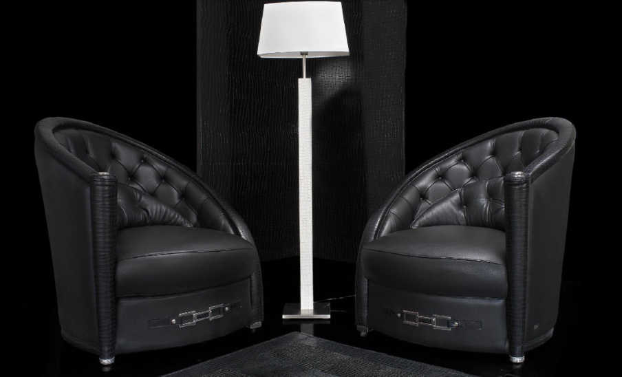 Chair in leather upholstery Chocolate, Formitalia