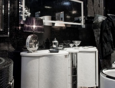 Margherita Metal dresser, leather upholstery, Formitalia