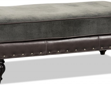 Sassy Ottoman with leather upholstery, Bradington-Young