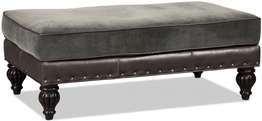Sassy Ottoman with leather upholstery, Bradington-Young