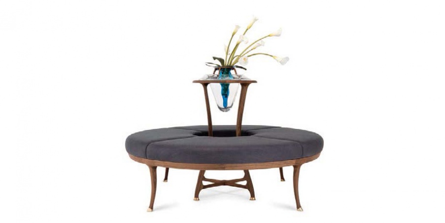 Round stool Large flower, Ceccotti