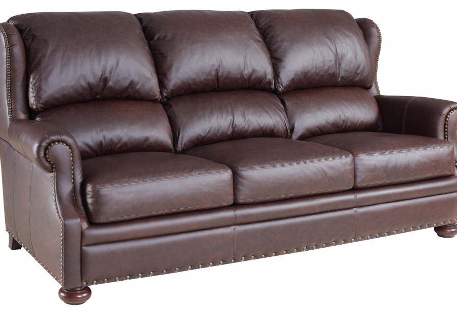 A sofa with a high back Stationary Sofa, Bradington-Young