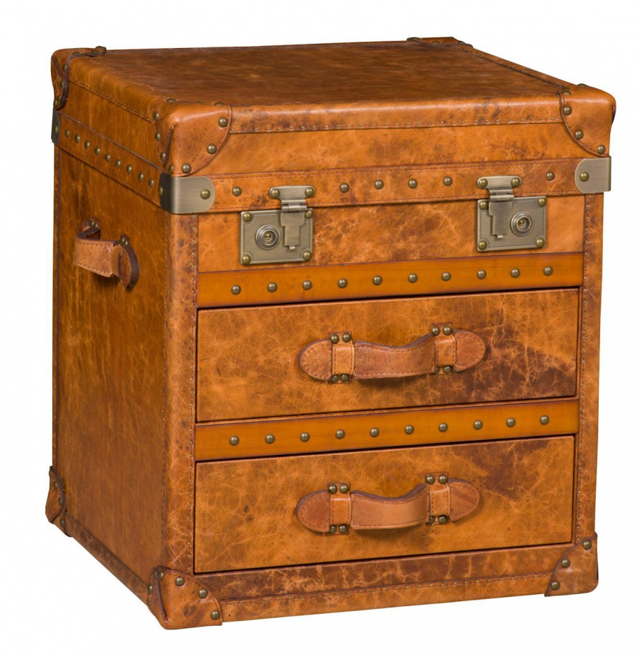 Bedside Table Two Drawer Steamer End Table, Bradington-Young