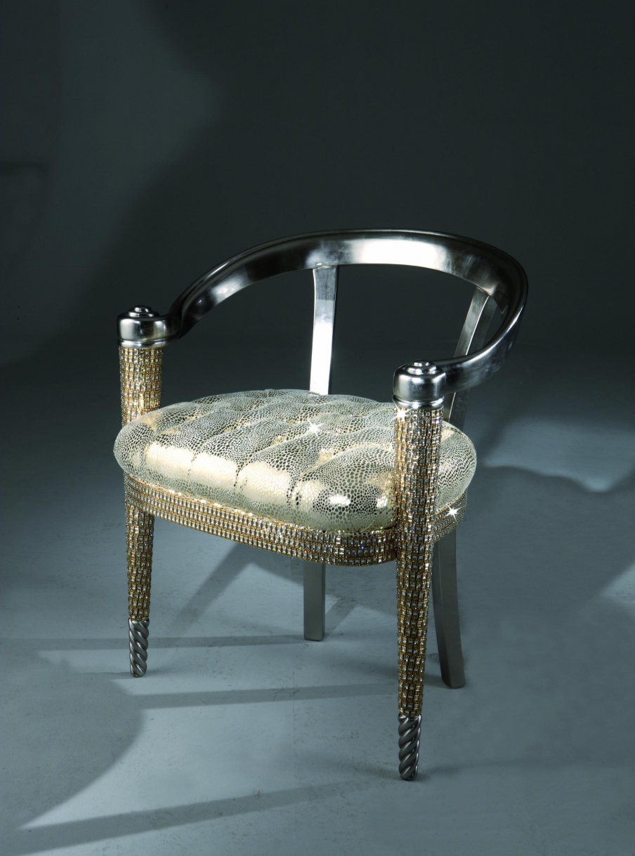 Chair with armrests Swarovski, Colombo Stile