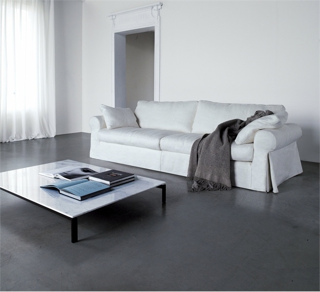 Low table with round / rectangular marble top, Molvedo - Swan