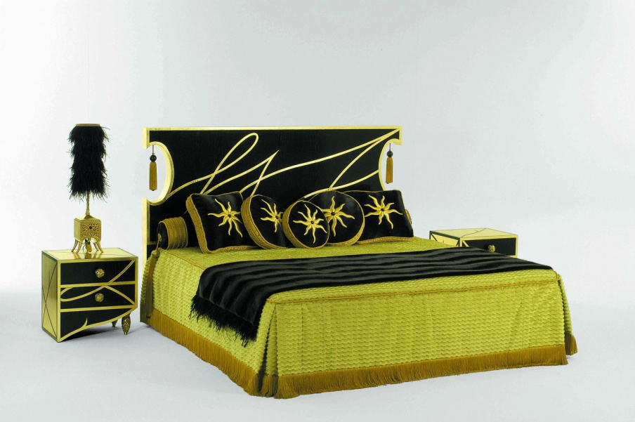 Double bed Noir et or, Colombo Stile