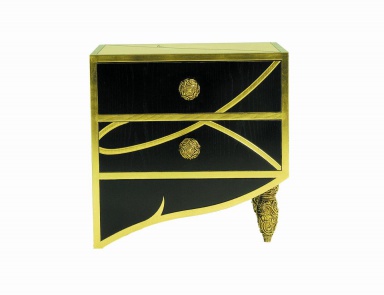 Nightstand Noir et or, Colombo Stile