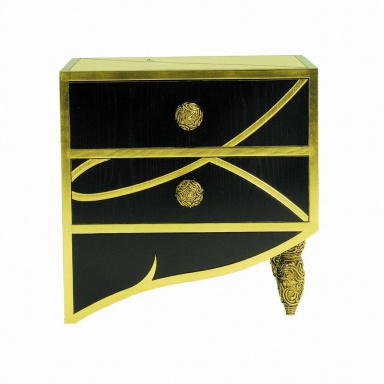 Nightstand Noir et or