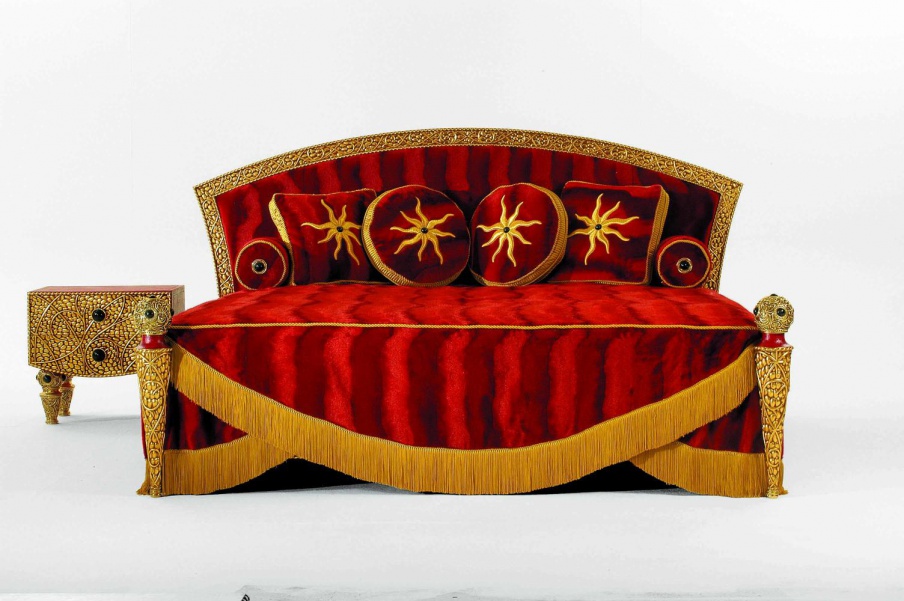 Double bed Rouge et or, Colombo Stile