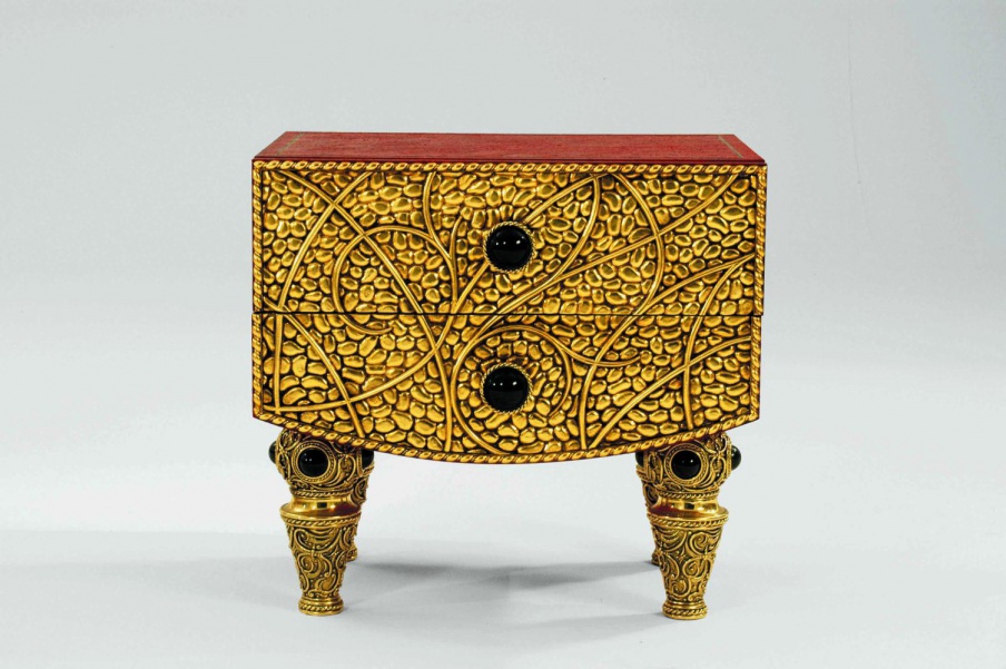 Bedside table Rouge et or, Colombo Stile