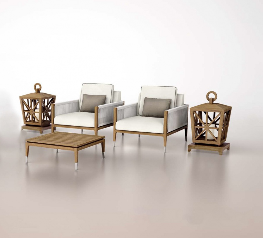 The chair frame is teak, Costa Rey T Amalfi - Smania