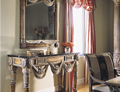 The carved console with marble top, Francesco Molon