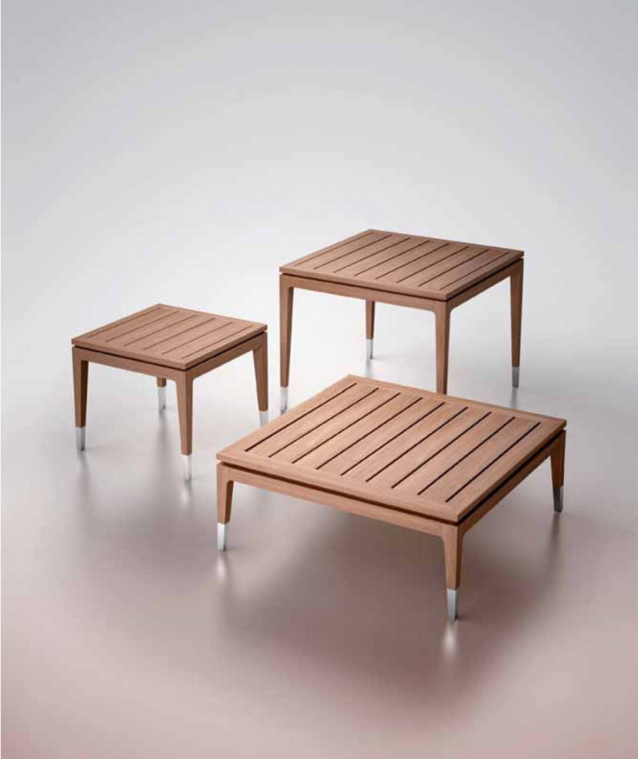 Coffee table made entirely from teak wood, Costa Rey Alghero - Smania