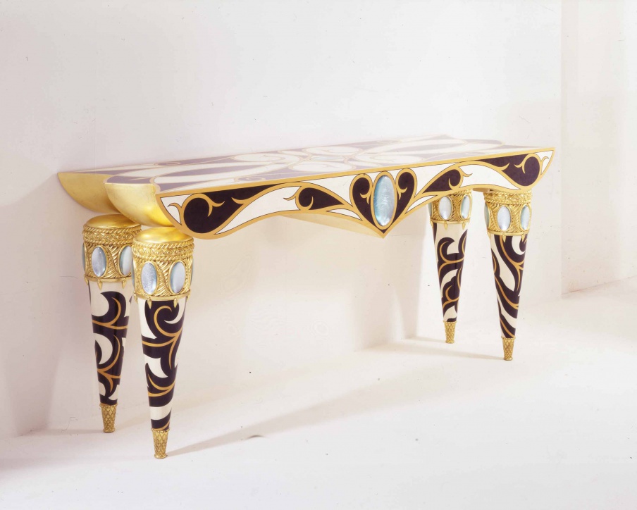 Console Emisferi In Nero e Bianco, Colombo Stile