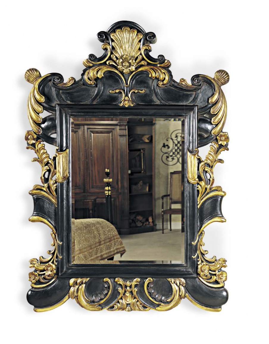 Wall mirror with wooden frame, Francesco Molon
