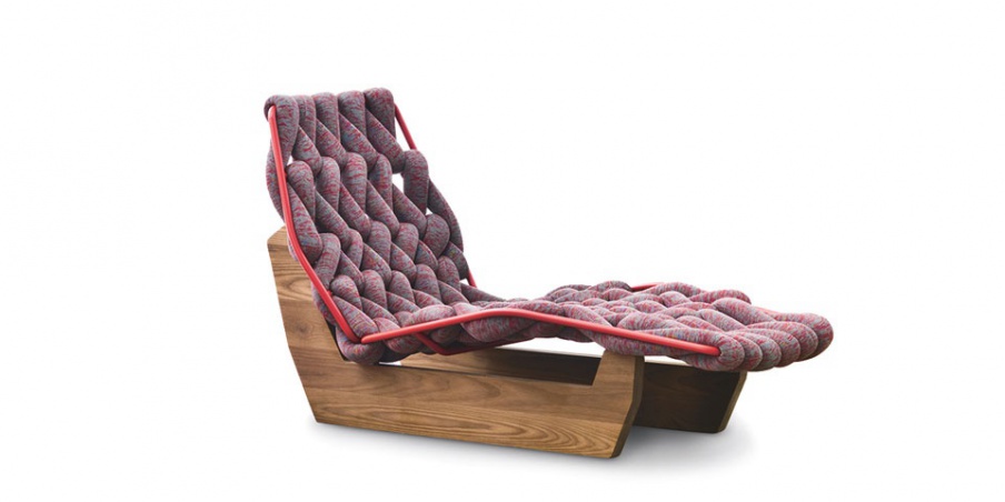 The Biknit chaise lounge in fabric, Moroso