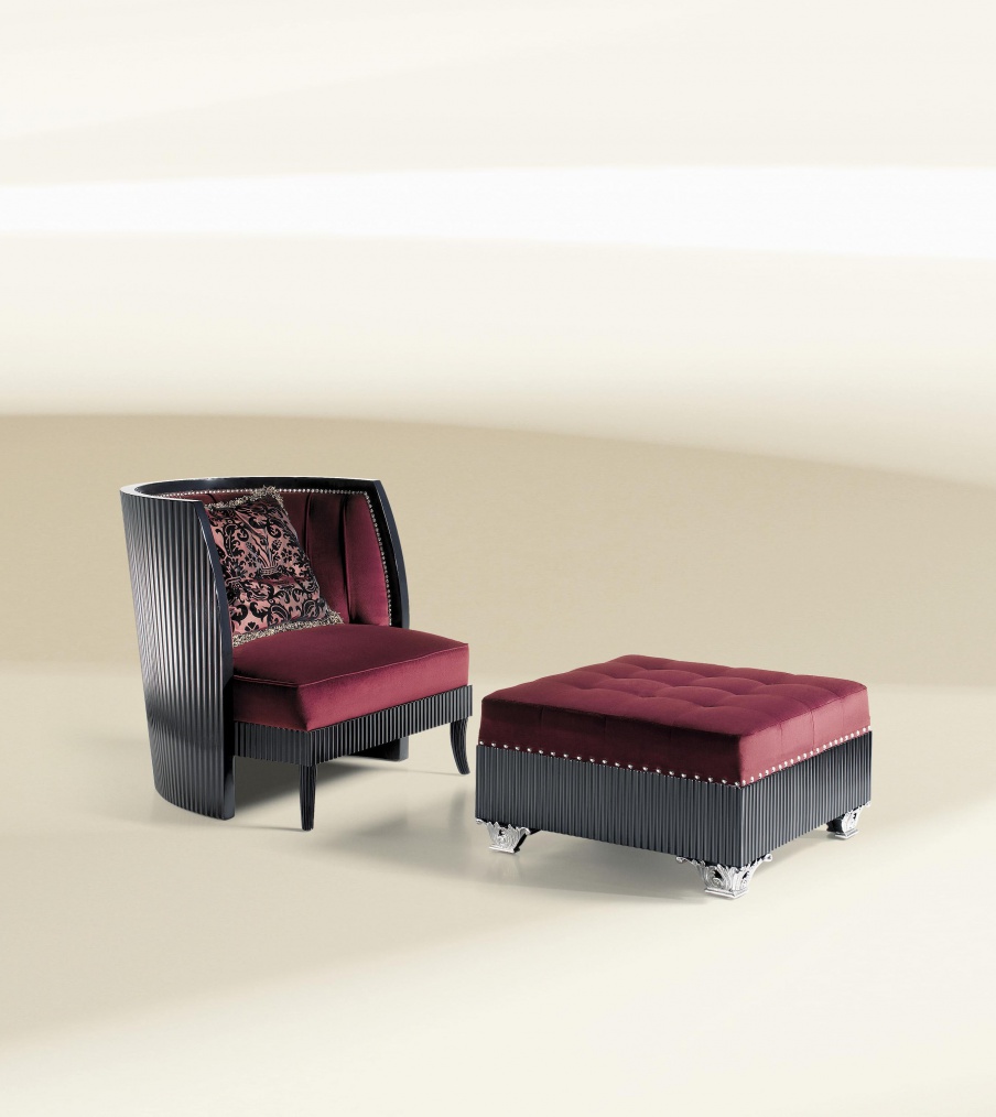 Chair with Ottoman Diagonal, Francesco Molon