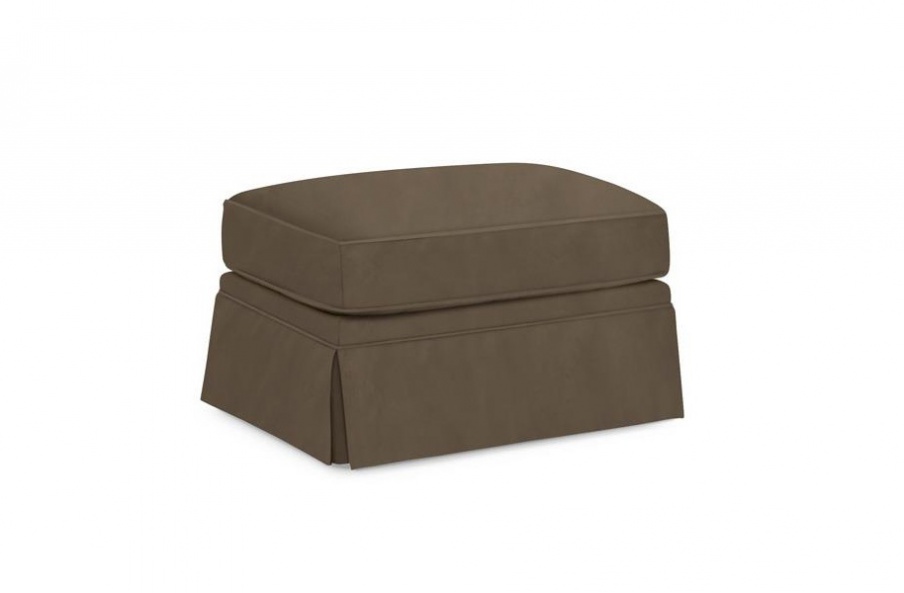 Poof Bellevue Skirted Ottoman, Caracole Light